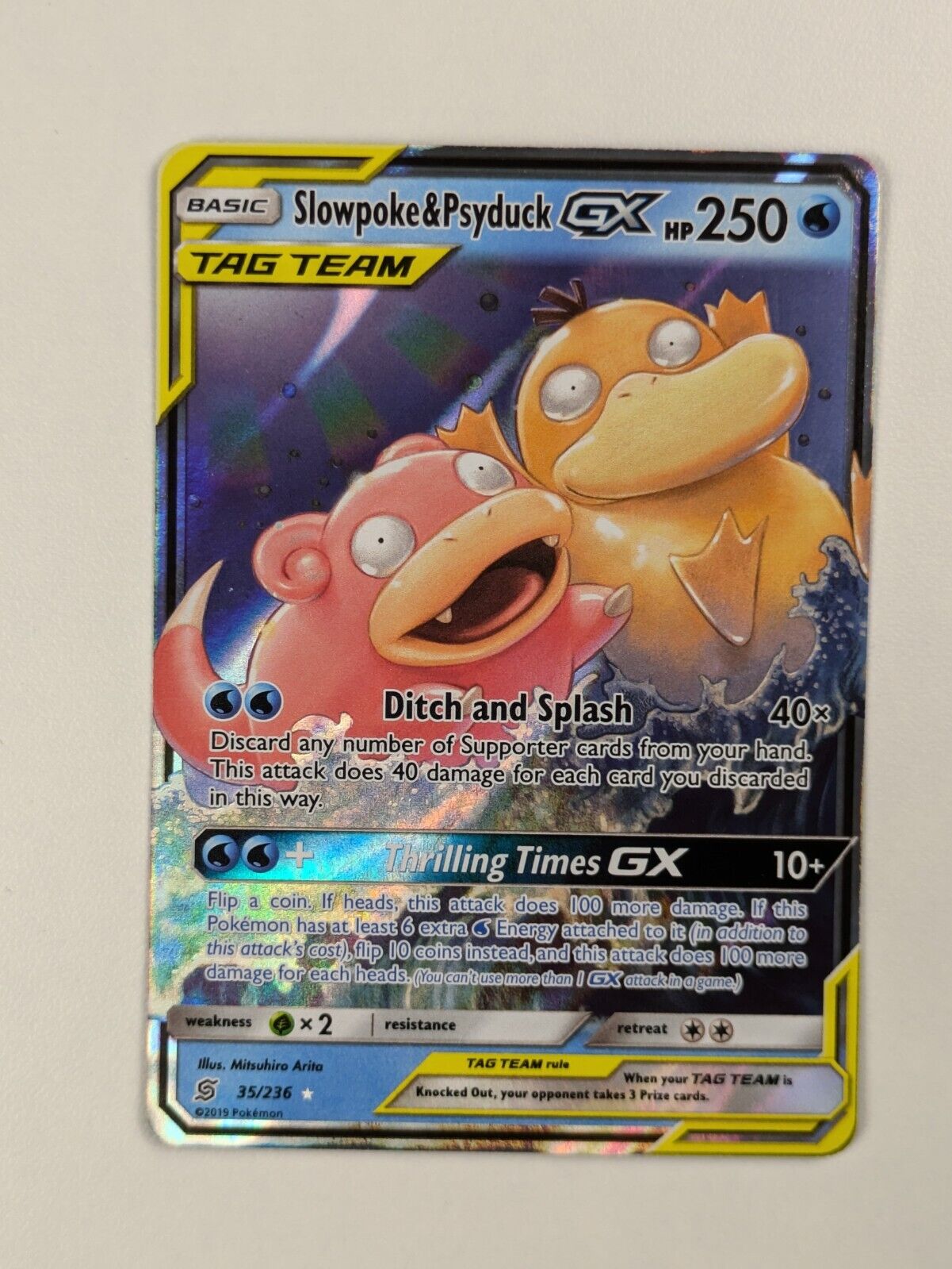 Slowpoke & Psyduck GX - 35/236 - Ultra Rare Unified Minds - Pokemon Card - NM