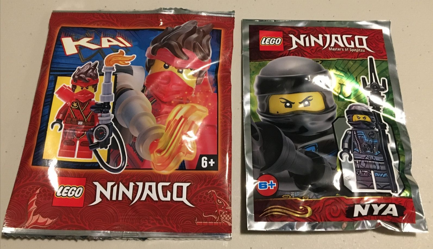 **BRAND NEW* Lego Ninjago Nya Foil Pack #3 - 891951 & KAI Foil Pack #8 - 892177