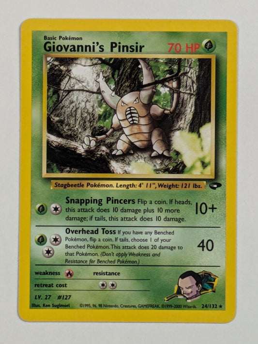 Giovanni's Pinsir - 24/132 - Rare Unlimited Gym Challenge - Pokemon Card - NM