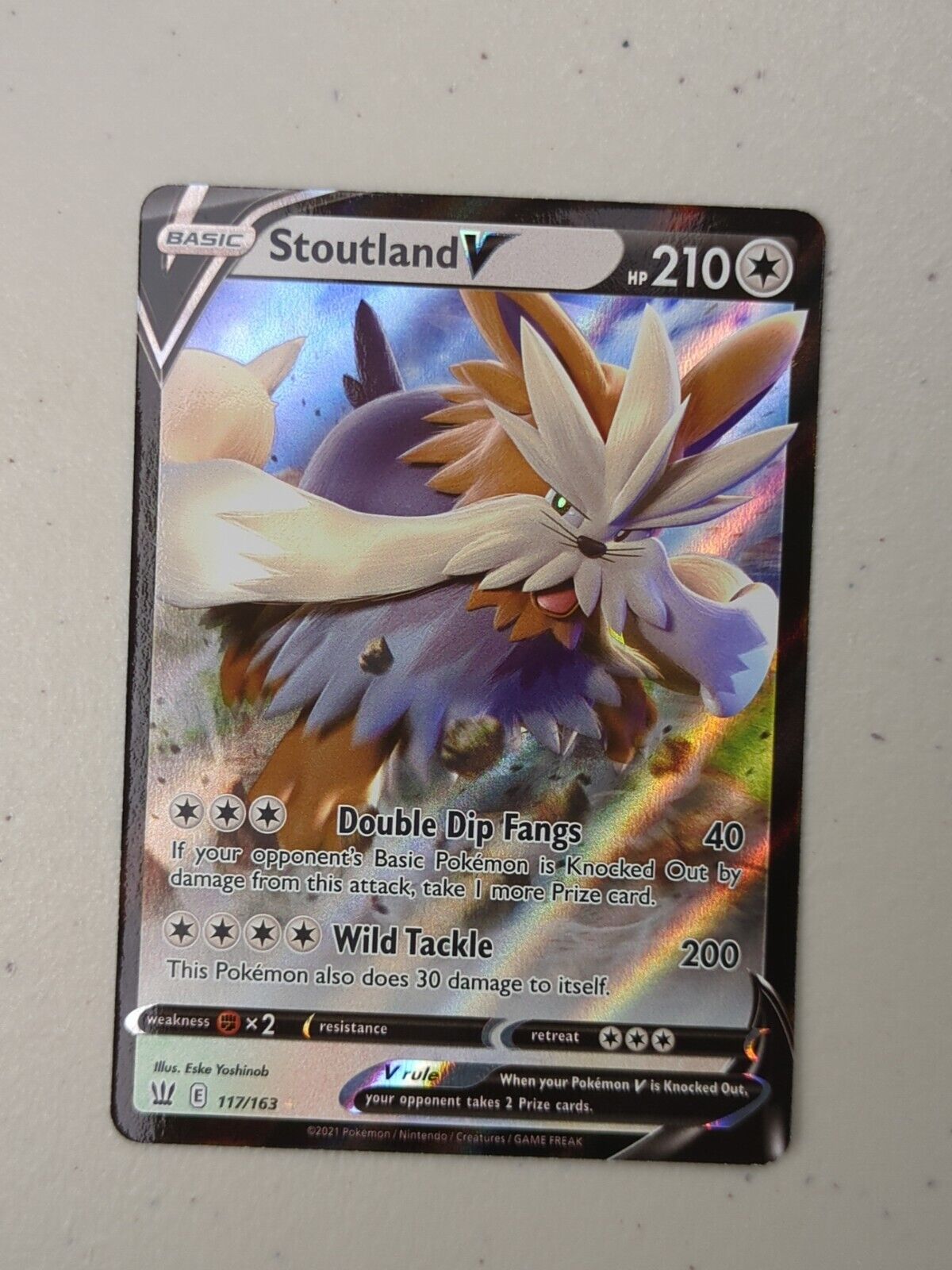 Stoutland V - 117/163 - Ultra Rare Battle Styles - Pokemon Card - NM