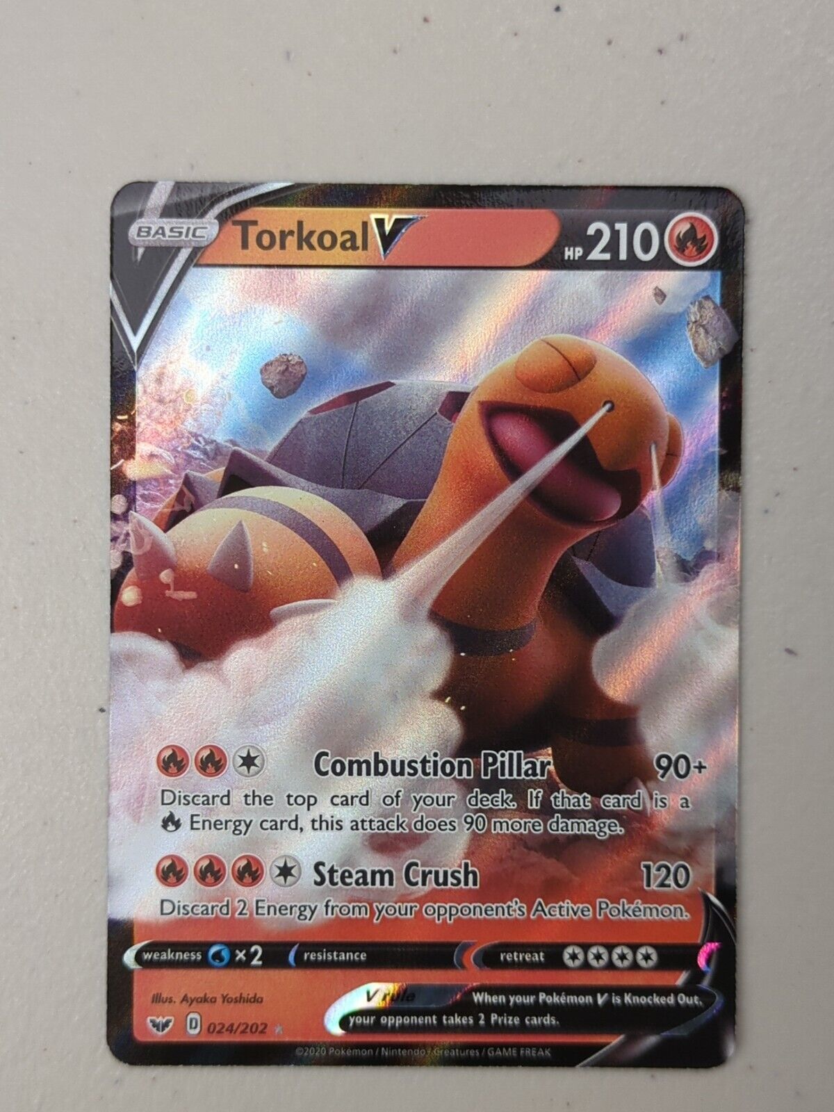 Torkoal V - 024/202 - Ultra Rare Sword & Shield - Pokemon Card - NM