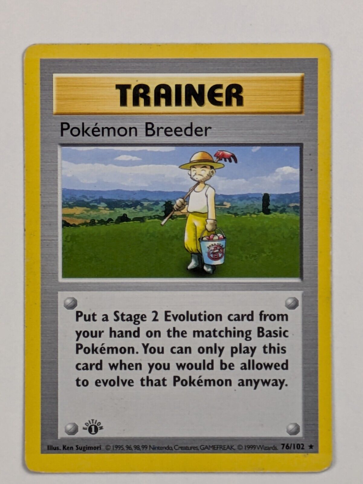 Pokemon Breeder - 76/102 - Rare 1st Edition Base Set - Pokemon Card - MP