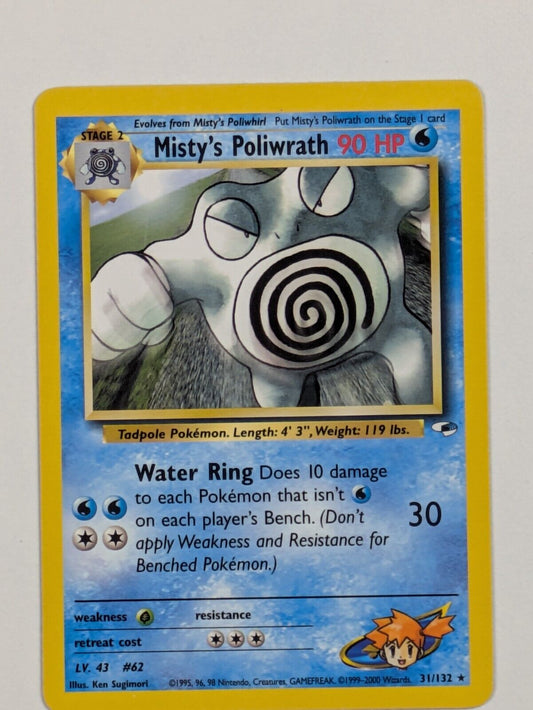 Misty's Poliwrath - 31/132 - Rare Unlimited Gym Heroes - Pokemon Card - NM