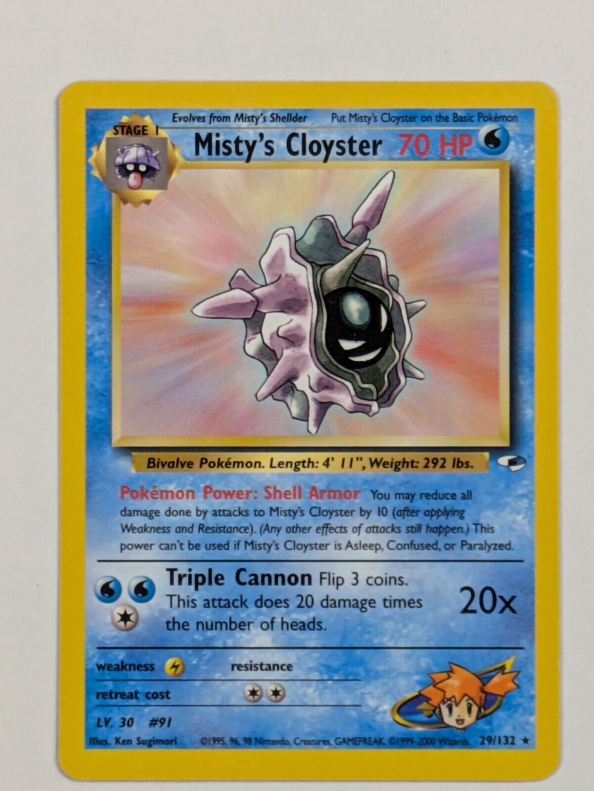 Misty's Cloyster - 29/132 - Rare Unlimited Gym Heroes - Pokemon Card - LP