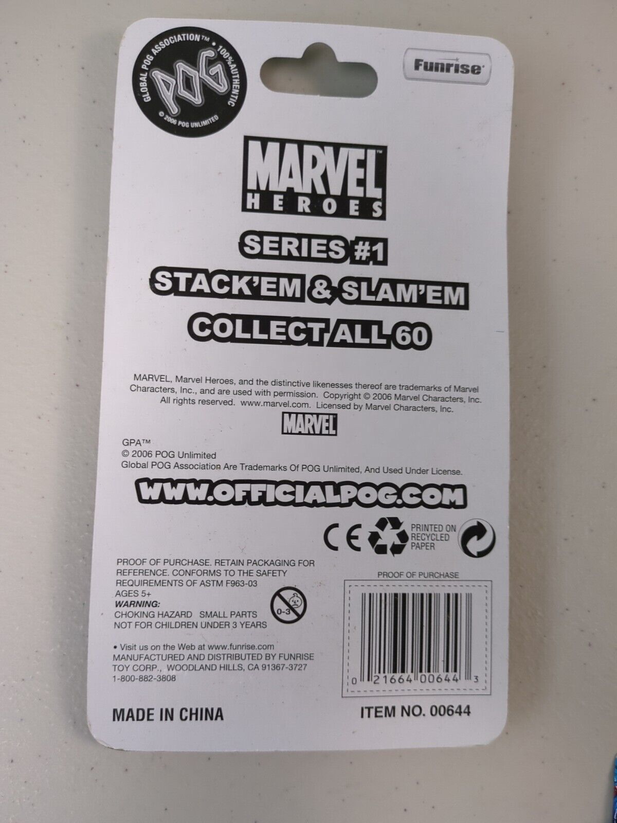 Marvel Heroes Series 1 POG Pack Stack'em and Slam'em 2006 New Sealed