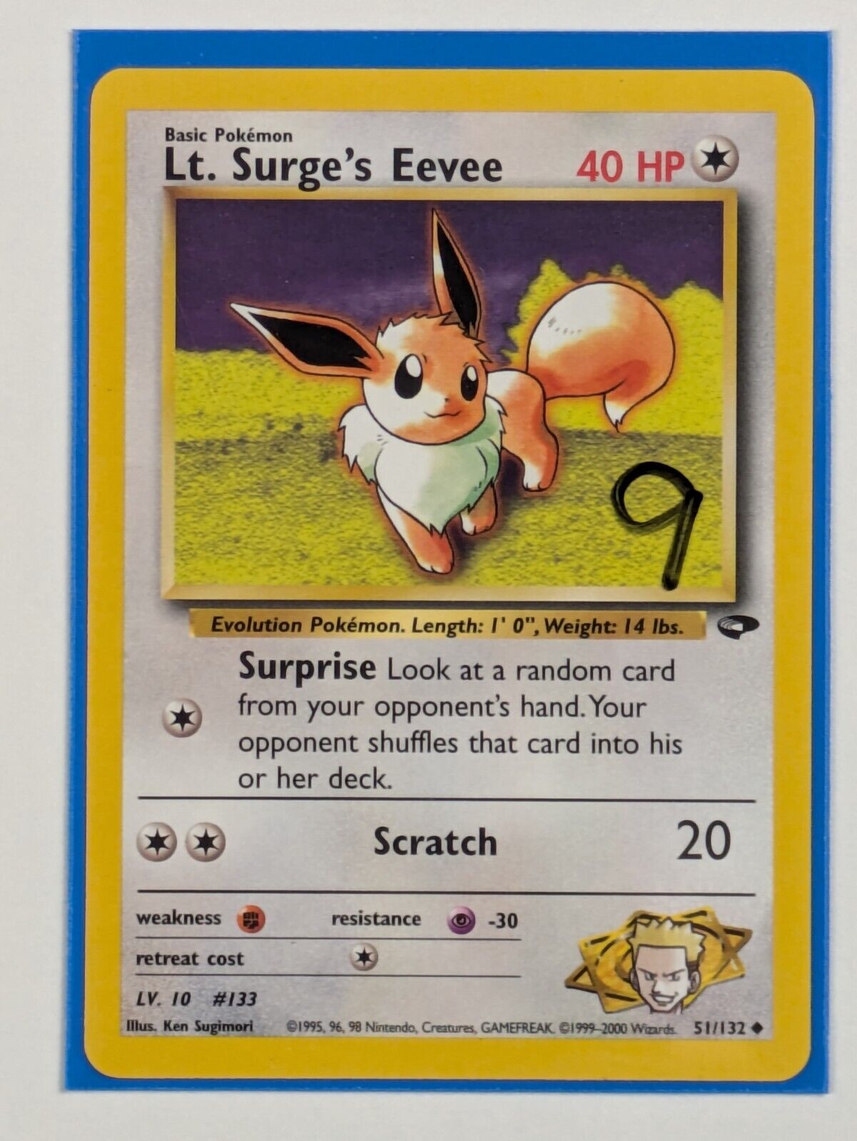 Lt. Surge's Eevee - 51/132 - Uncommon Unlimited Gym Challenge - Pokemon - NM