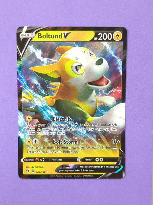 Boltund V - 067/192 - Ultra Rare Rebel Clash - Pokemon - NM