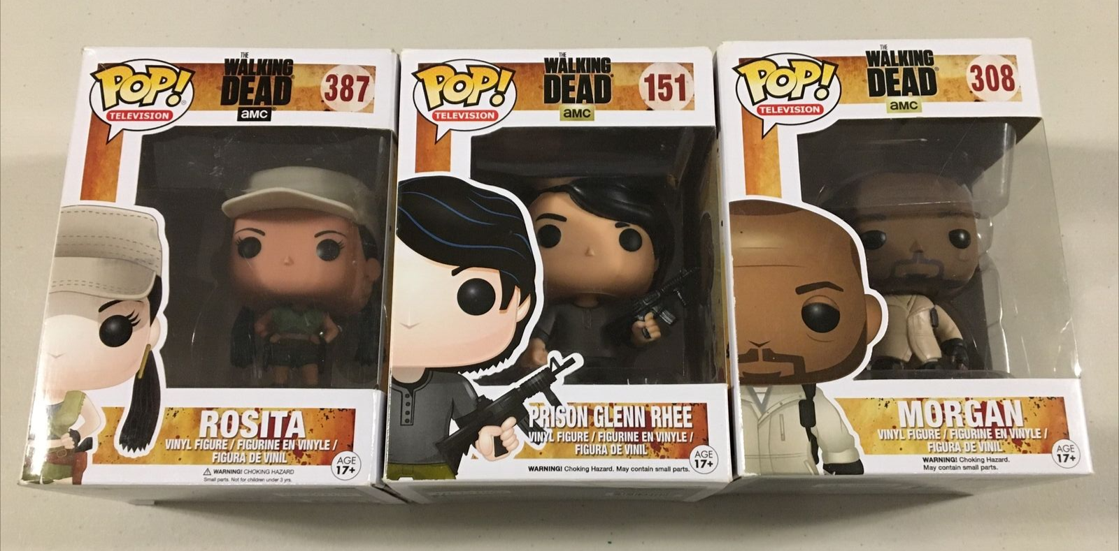 NEW The Walking Dead Funko Pop Rosita #387, Morgan #308, Prison Glenn Rhee #151