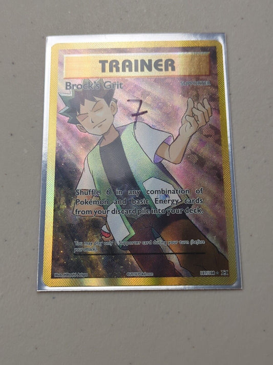 Brock's Grit - 107/108 - Ultra Rare Evolutions Set - Pokemon Card - NM