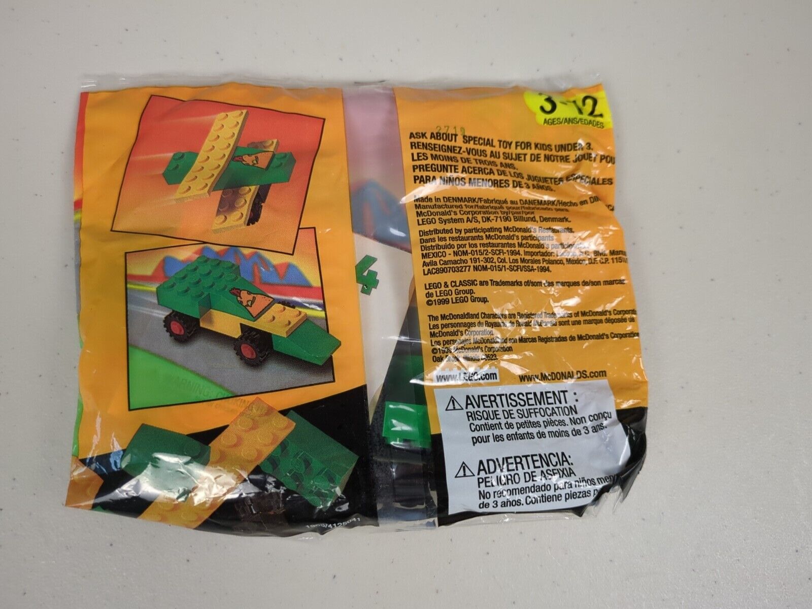 Lego Classic McDonald’s Happy Meal: Racer polybag Set #1995 (1999)