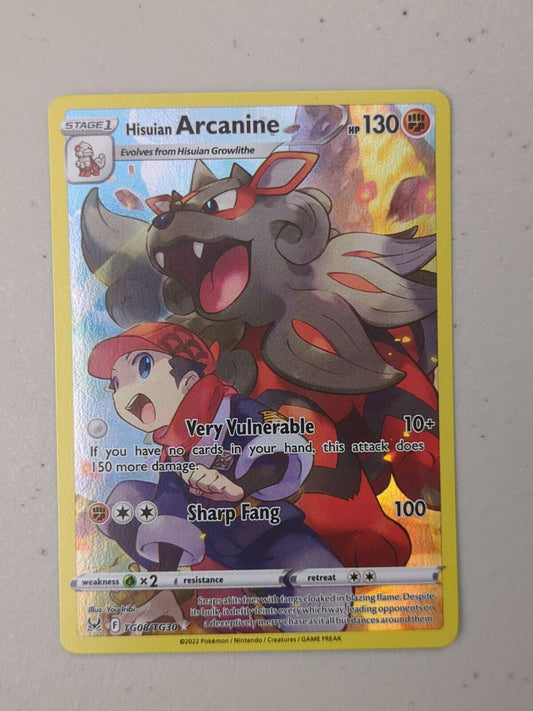 Hisuian Arcanine - TG08/TG30 - Holo Rare Lost Origin - Pokemon Card - NM