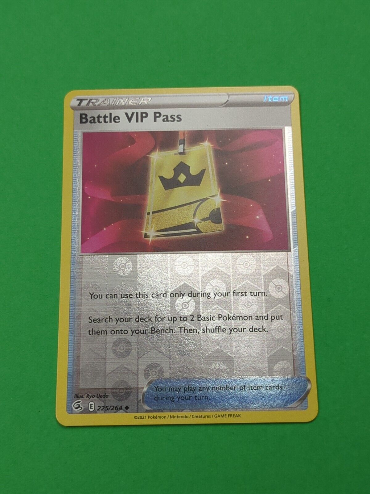 Battle VIP Pass - 225/264 - Uncommon Reverse Holo Fusion Strike - Pokemon - NM