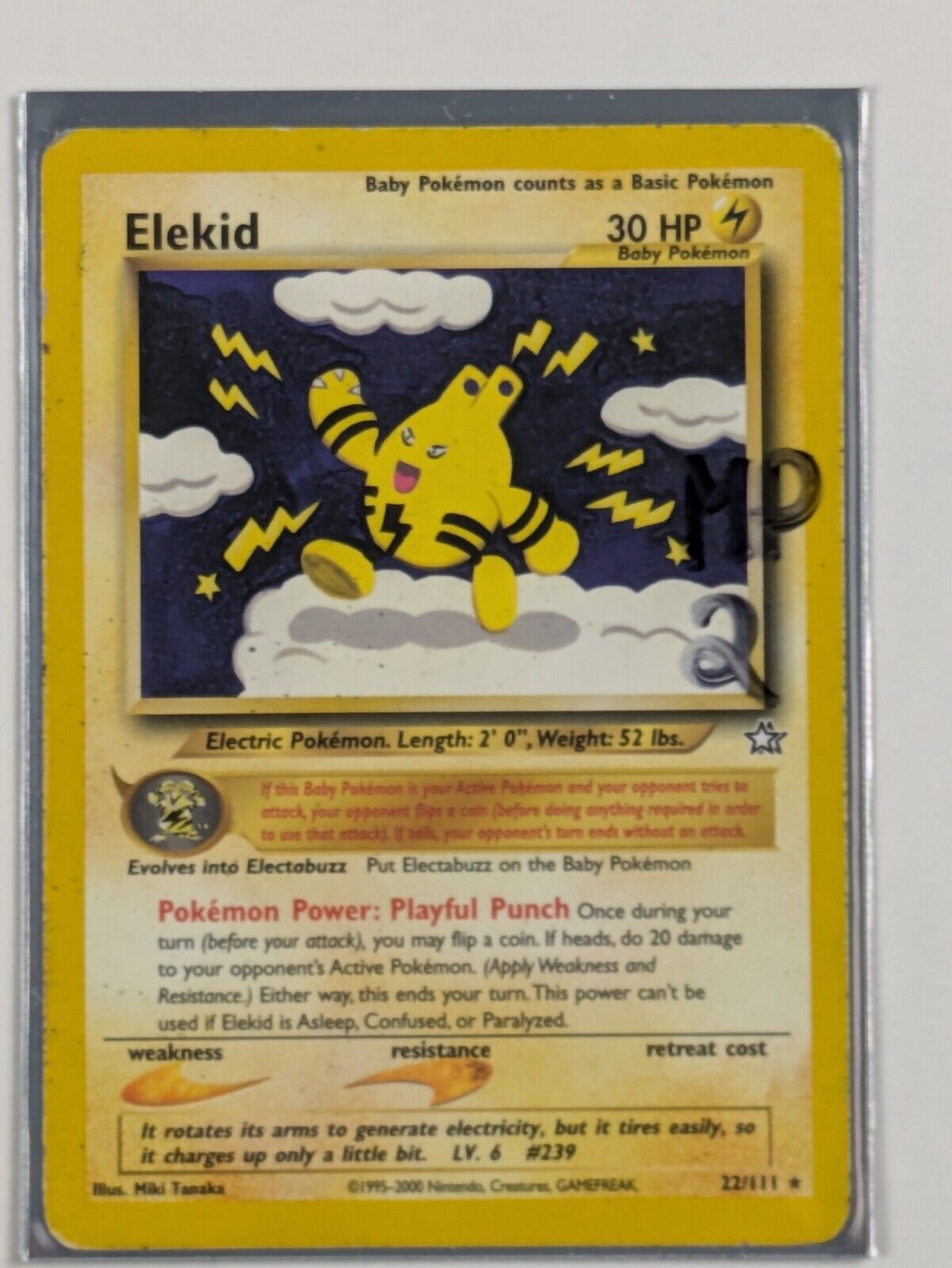 Elekid - 22/111 - Rare Unlimited Neo Genesis - Pokemon Card - MP