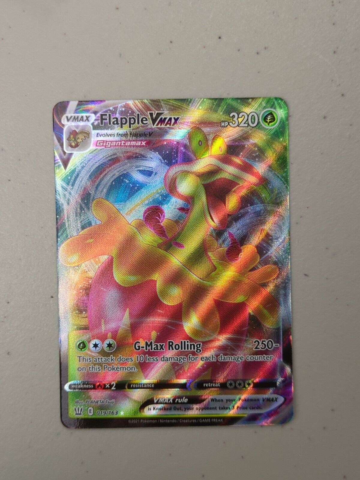 Flapple VMAX - 019/163 - Ultra Rare Battle Styles - Pokemon Card - NM