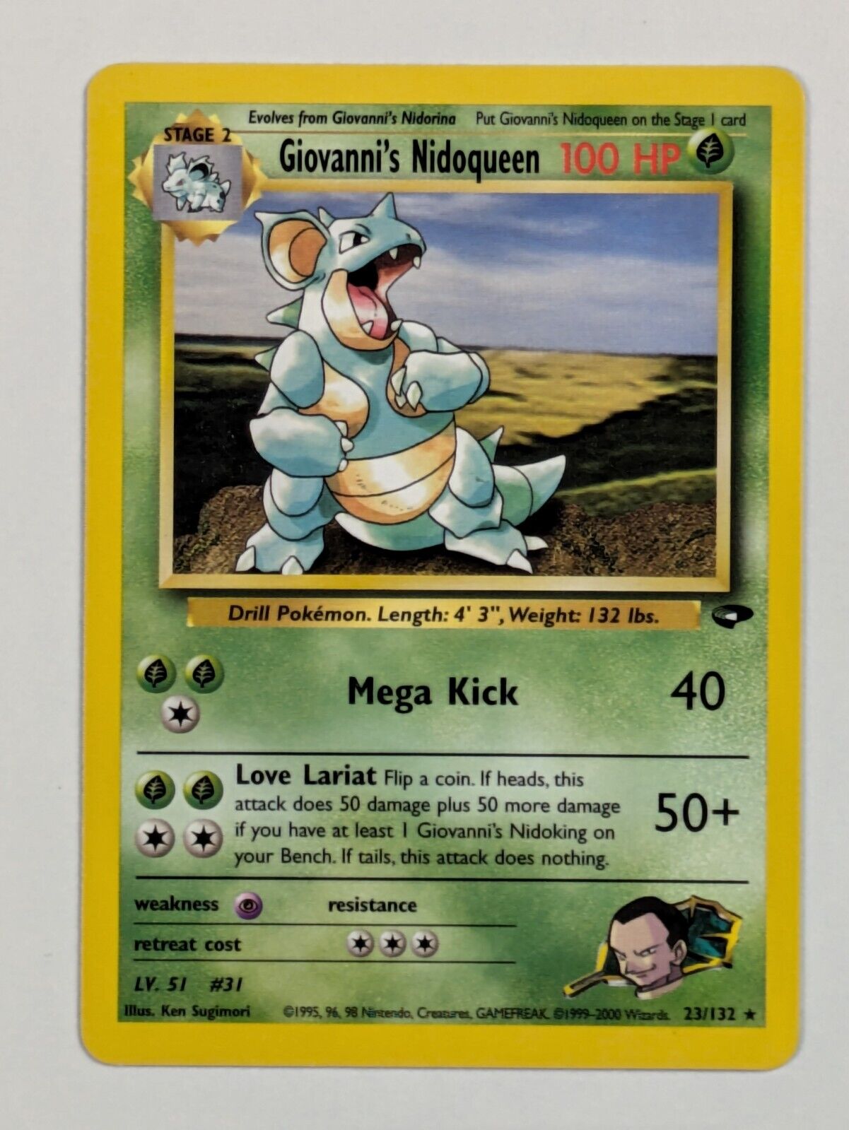 Giovanni's Nidoqueen - 23/132 - Rare Unlimited Gym Challenge - Pokemon Card - NM