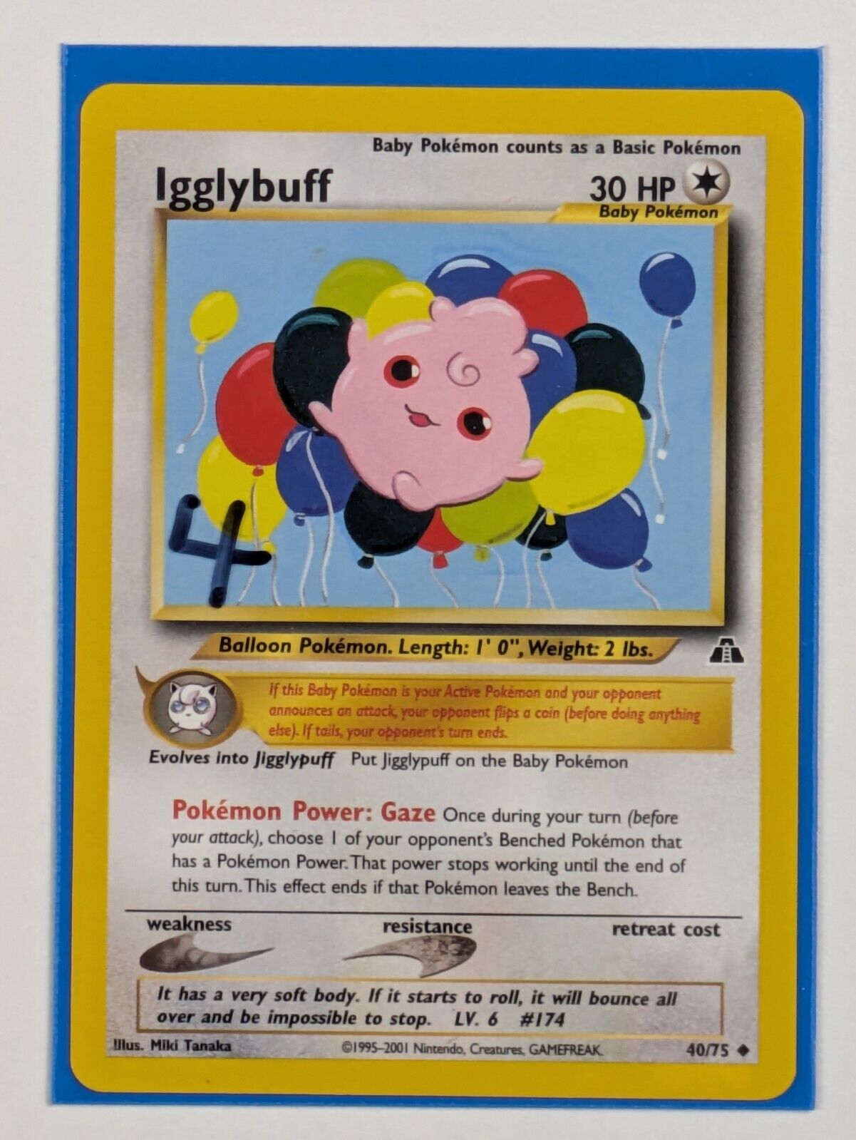 Igglybuff - 40/75 - Uncommon Unlimited Neo Discovery - Pokemon Card - NM