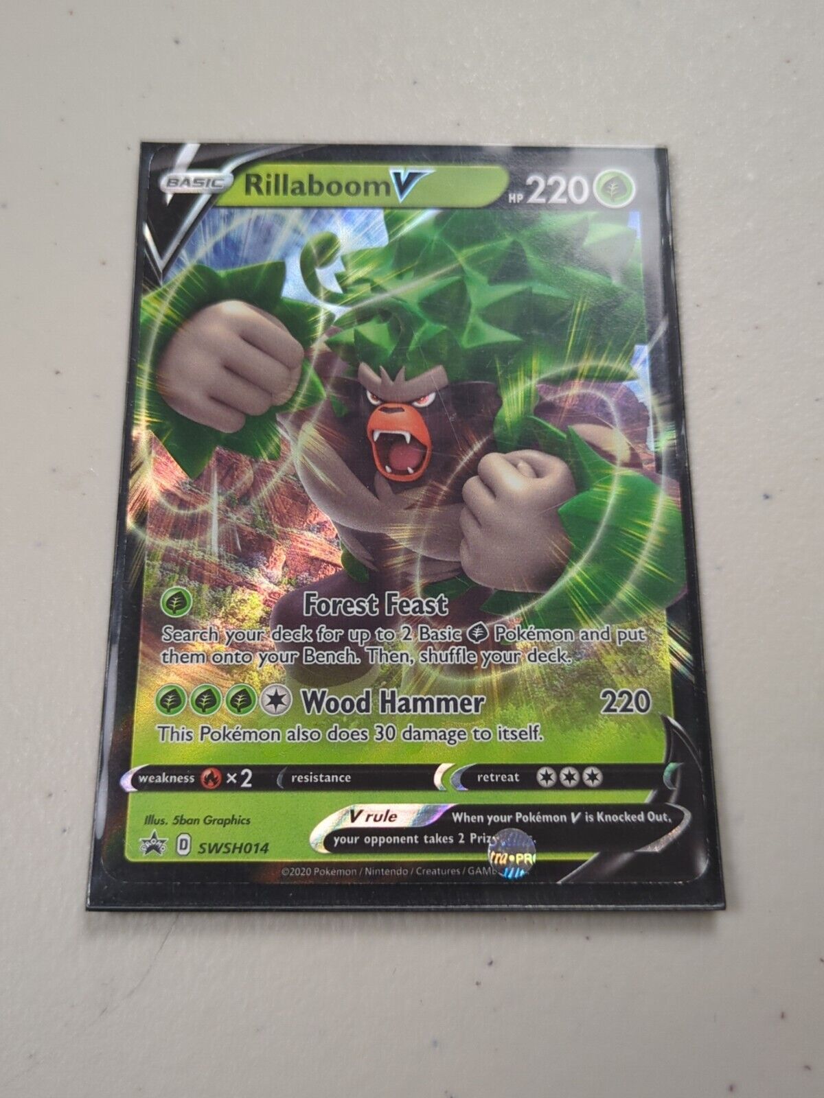 Rillaboom V - SWSH14 - Promo SWSH Black Star Promos Set - Pokemon Card - NM