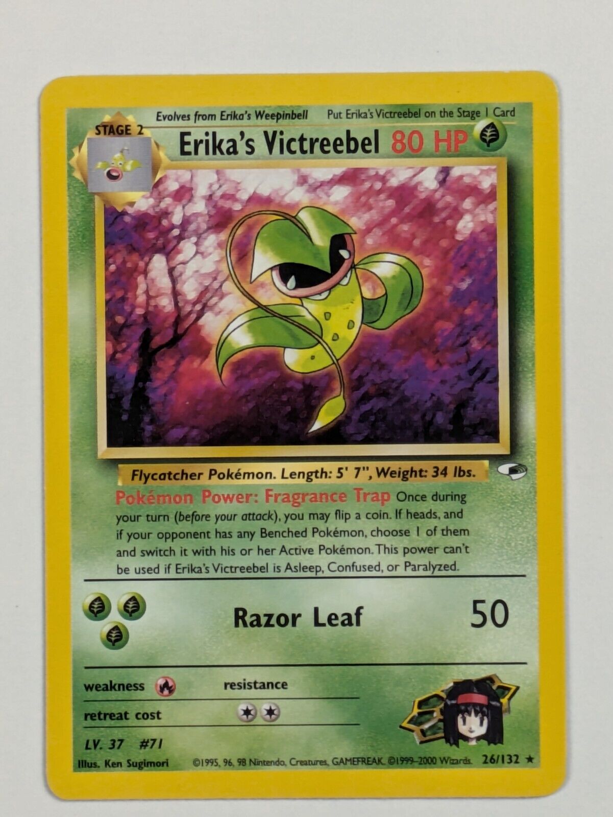 Erika's Victreebel - 26/132 - Rare Unlimited Gym Heroes - Pokemon Card - NM