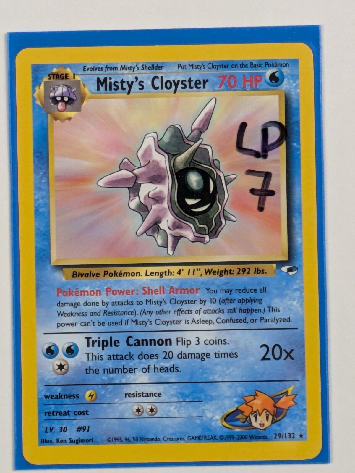 Misty's Cloyster - 29/132 - Rare Unlimited Gym Heroes - Pokemon Card - LP