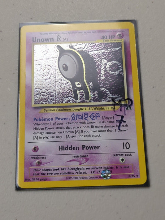 Unown [A] - 33/75 - Ultra Rare Neo Discovery Set - Pokemon Card - MP