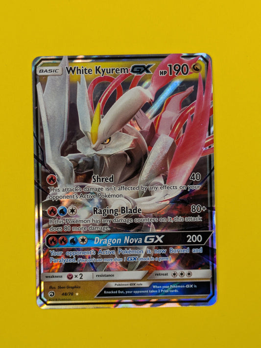 White Kyurem GX - 48/70 - Ultra Rare Dragon Majesty - Pokemon Card - NM