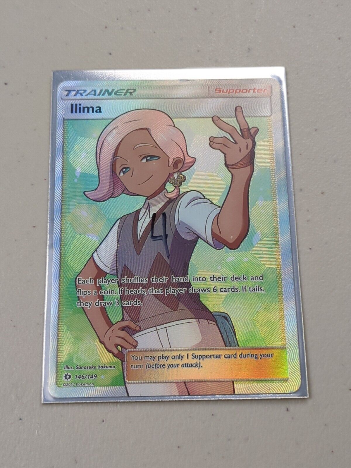 Ilima - 146/149 - Full Art Ultra Rare Sun & Moon Set - Pokemon Card - NM