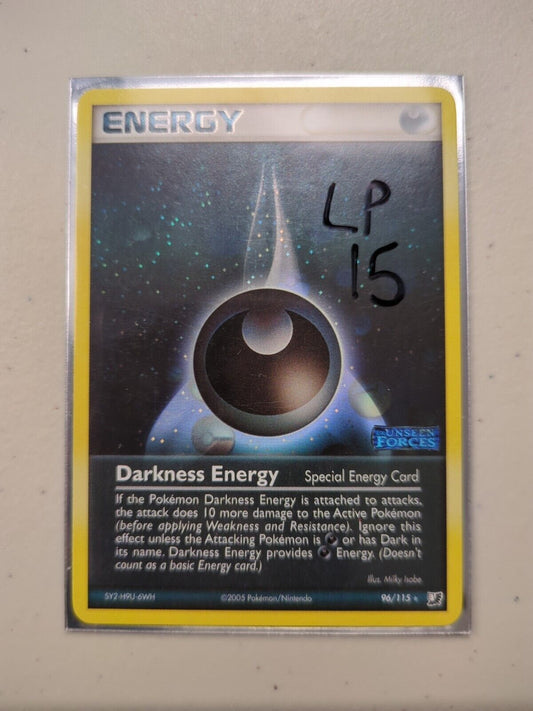 Darkness Energy - 96/115 - Reverse Holo Rare Unseen Forces - Pokemon Card - LP