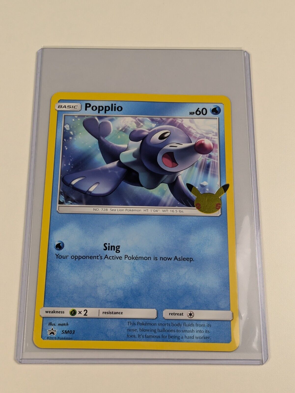 Popplio - SM03 - 25th Anniversary Oversized Sun & Moon - Jumbo Pokemon - NM