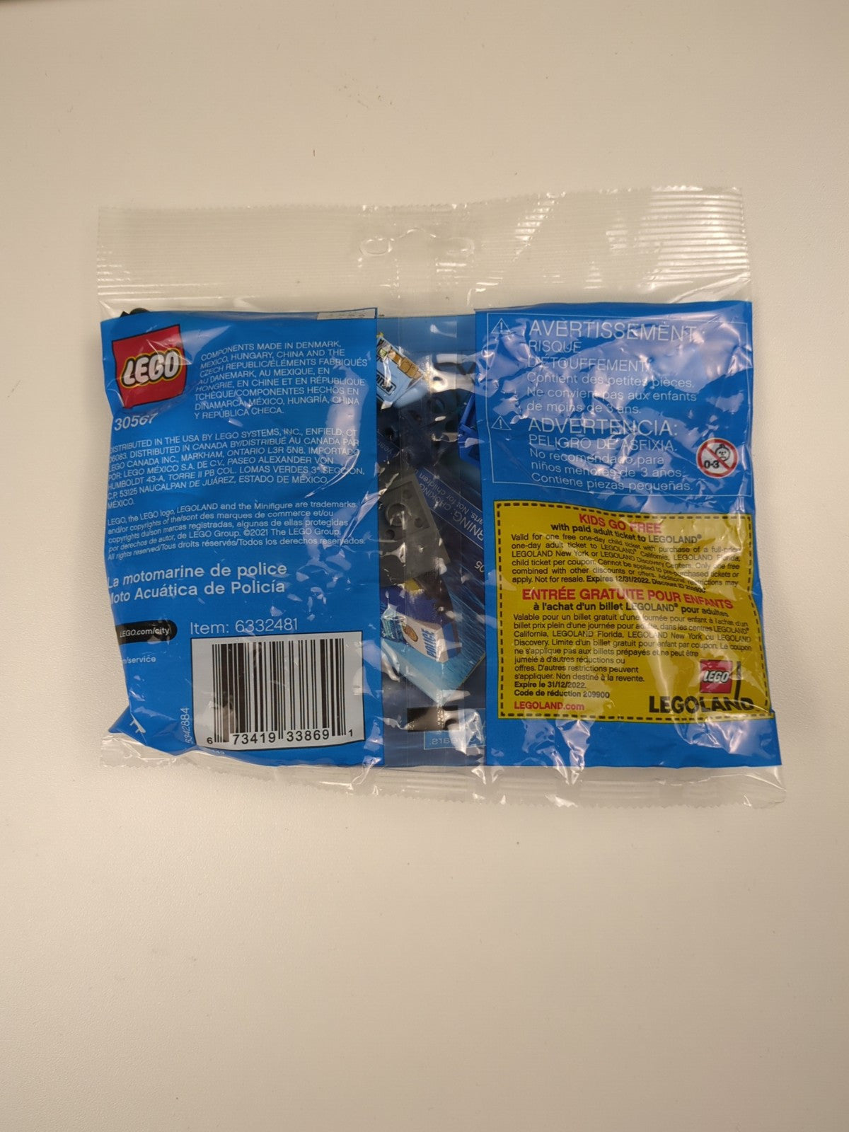 Lego Town: City: Police: Police Water Scooter polybag Set 30567 - BRAND NEW!