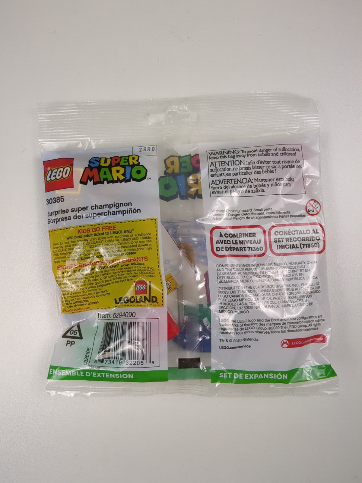 Lego Super Mario: Super Mushroom Surprise Expansion Set polybag 30385 BRAND NEW!